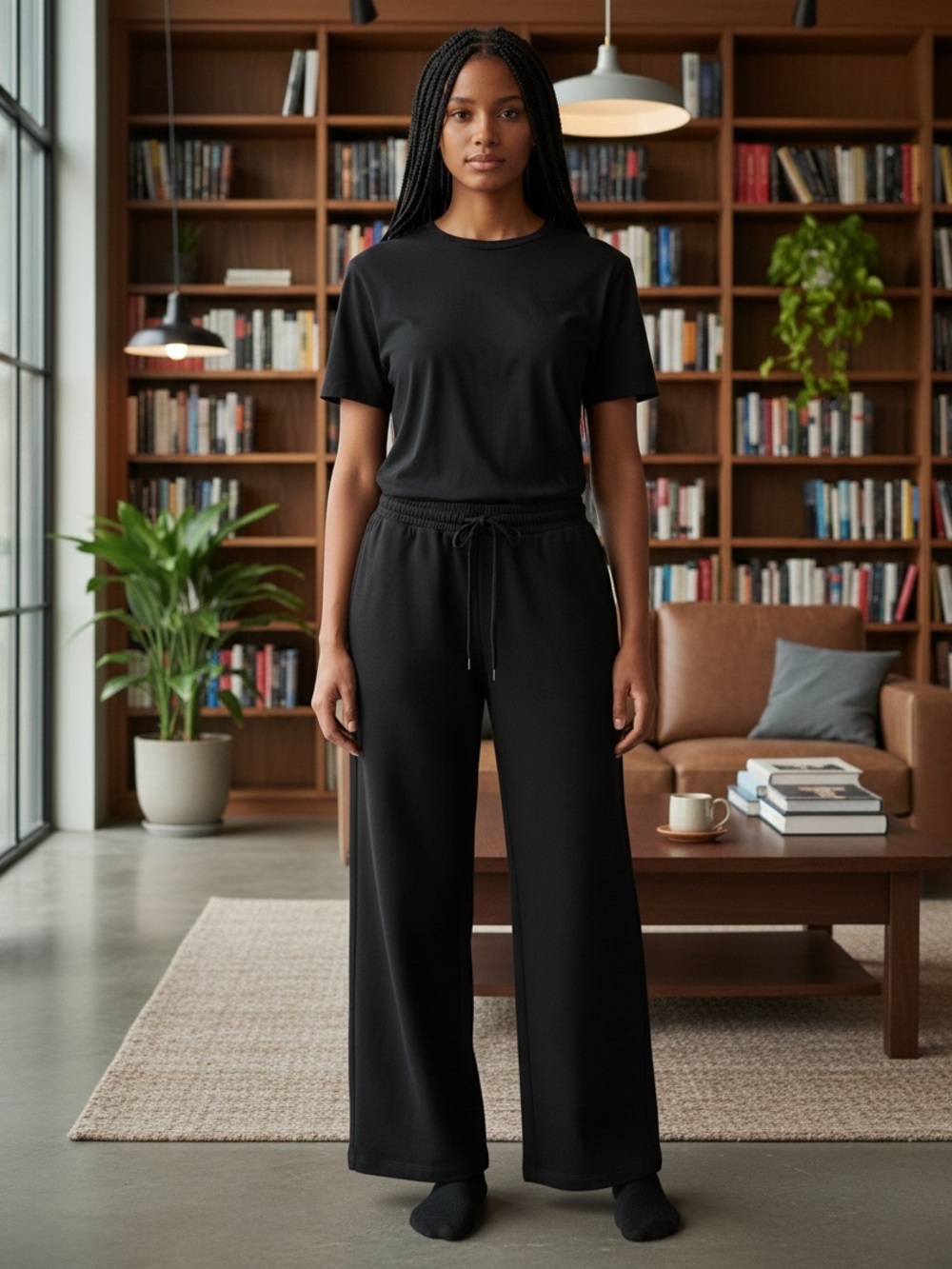 Maison d'Amelie Black Drawstring Pants, Size XL - NWT